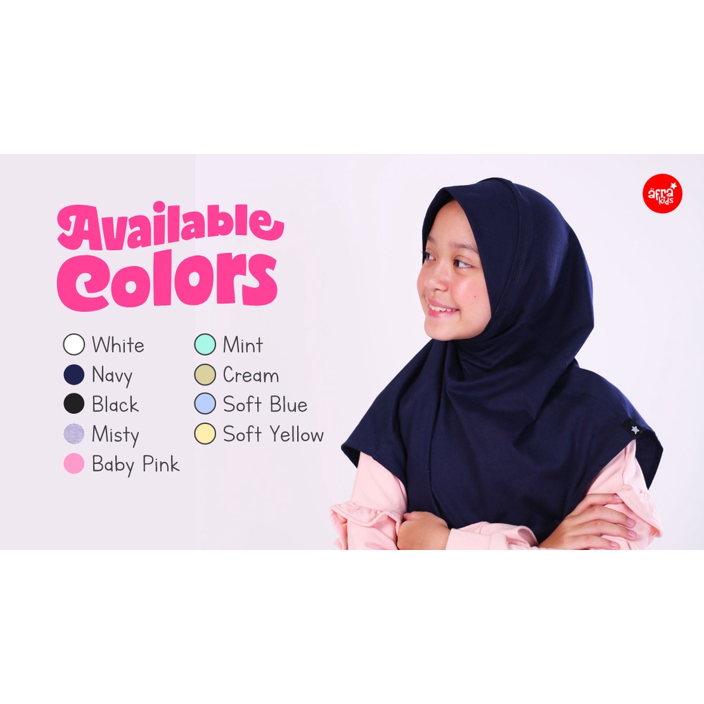 PROMO Jilbab Afrakids Original, Jilbab Anak Instant, Jilbab Anak TK, Hijab Anak TK