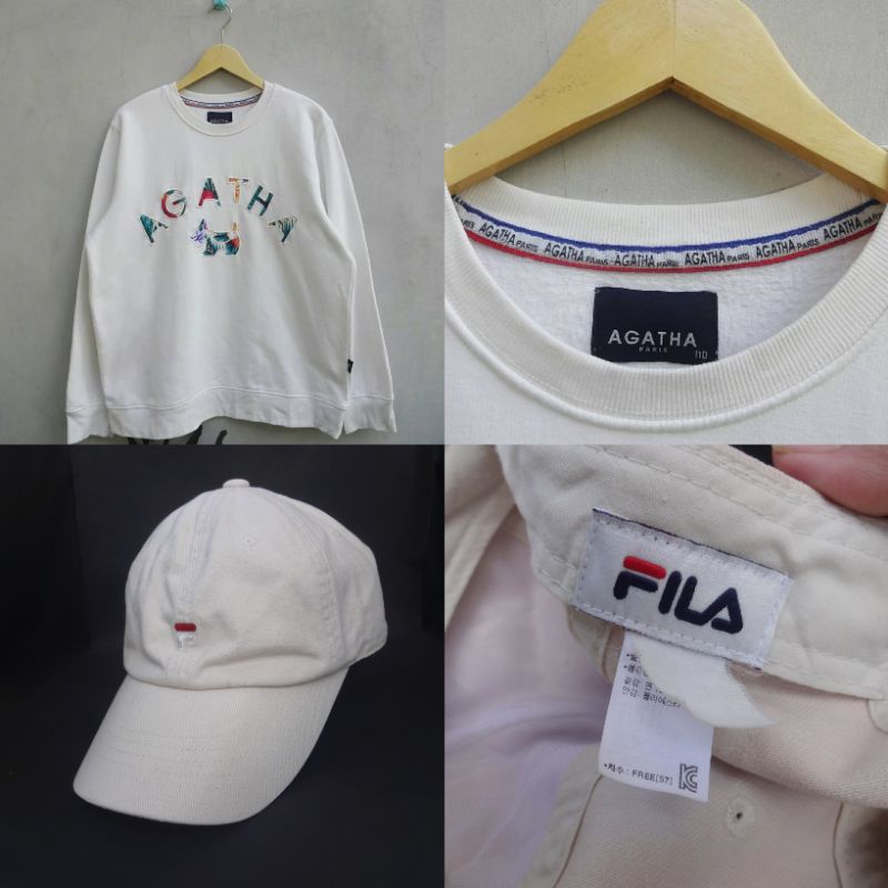 Paket Crewneck Agatha Paris dan Topi Fila Original