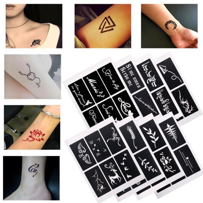 

ANDIENMALL.ID Stensil Tato Henna Cat Body Art Contoh Hadiah Stiker DIY