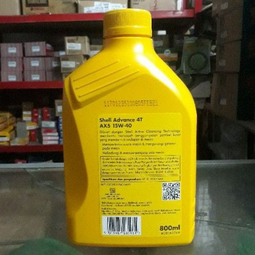 Oli Advance Shell AX5 15W/40 0.8L