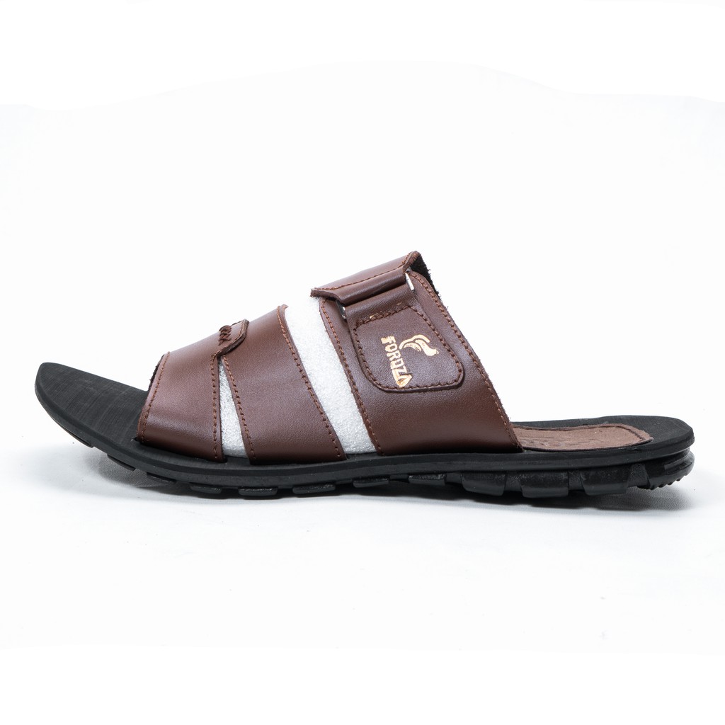 Sendal Pria Kulit Asli Sandal Casual Flip Flop Triple Strap 022