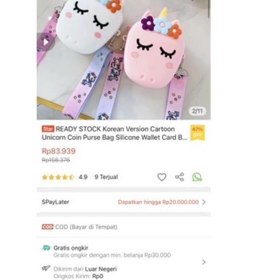 ➵ V020 Tas Mini Jelly Silicon Anak Karakter Disney Unicorn Coin Sling Bag ➹