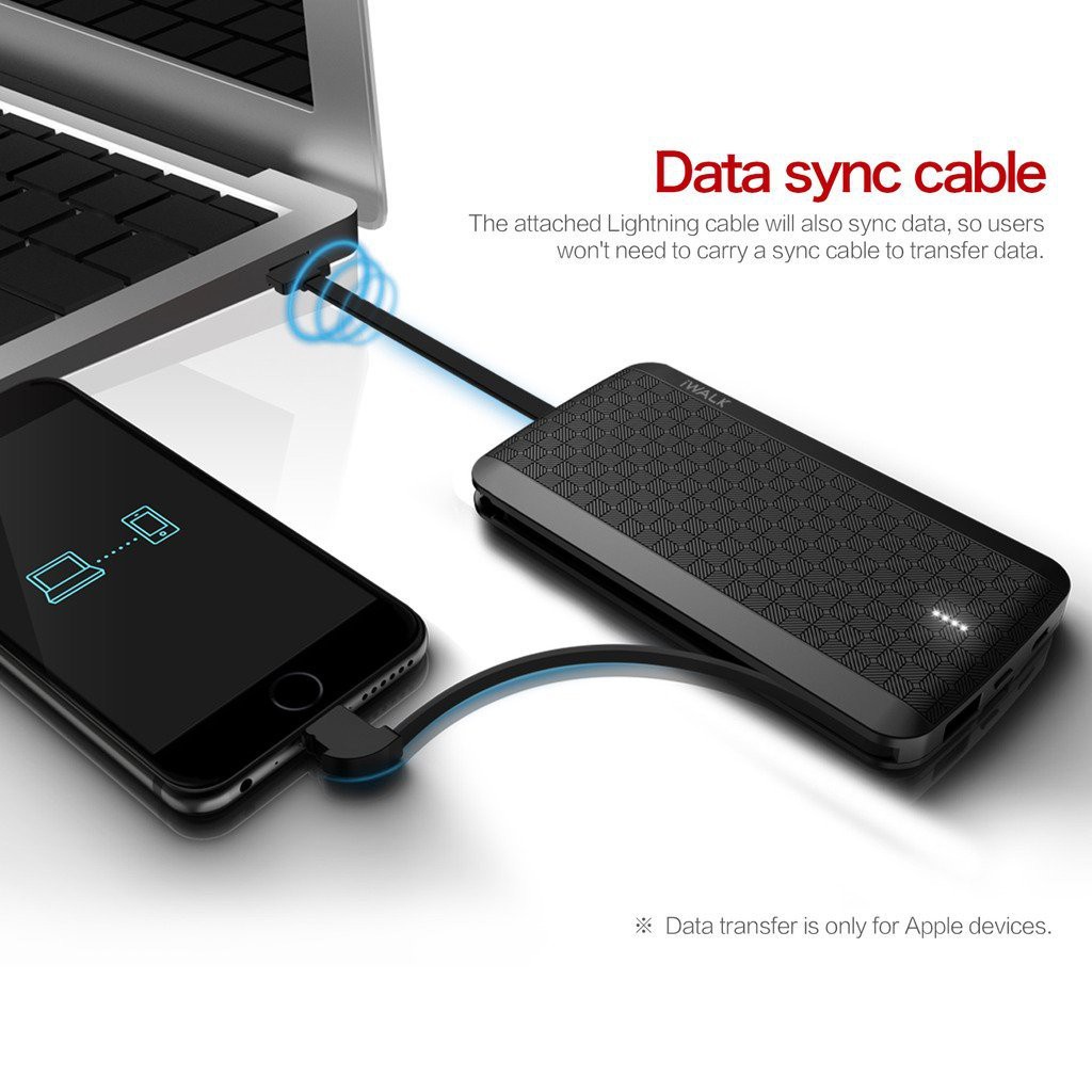 IWALK UBT8000X Scorpion Power Bank 8000mAh Built-in Cable