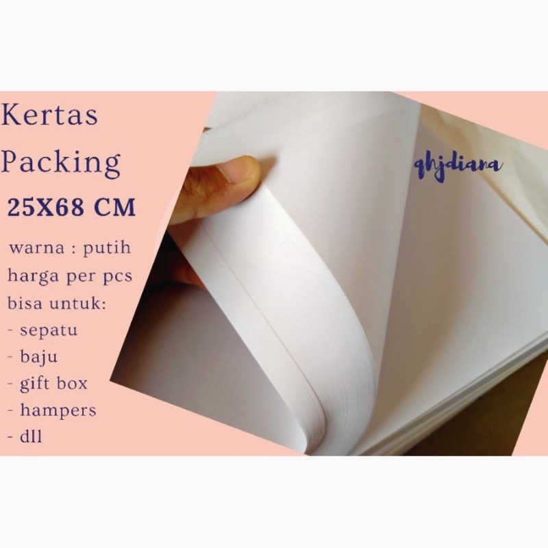 kertas packing putih kertas doorslag panjang kertas gift box kertas hampers kertas packaging k2568