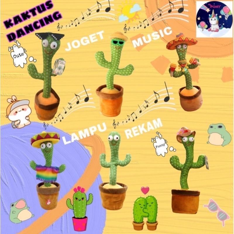 Cactus Toy Boneka Pintar Kaktus Joget Bisa Ngomong Rekam Bicara Menari Mainan Boneka Joget Elektrik