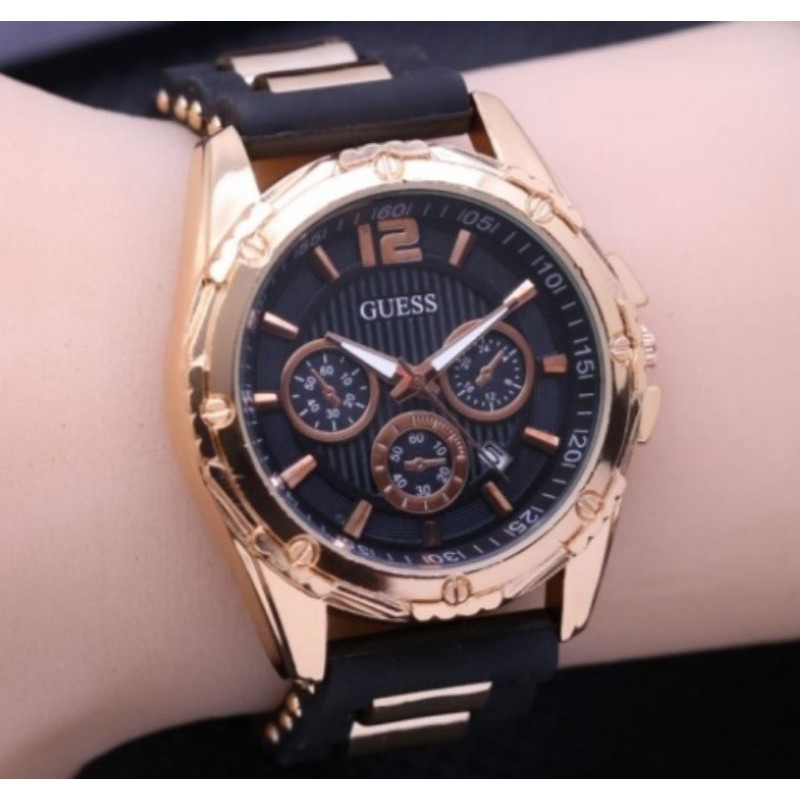 Jam Tangan Pria Guess Tali Rubber 50MM