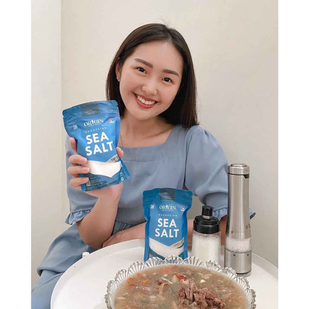 ORIGIN SEA SALT 250GR FINE GRAIN COARSE | GARAM LAUT HALUS KASAR ASLI