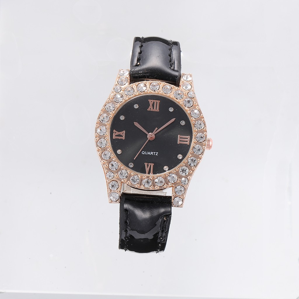 BERLIAN BARU FASHION JAM TANGAN WANITA GROSIR JAM TANGAN WANITA SISI PLAT KULIT DIAMOND HARGA W25