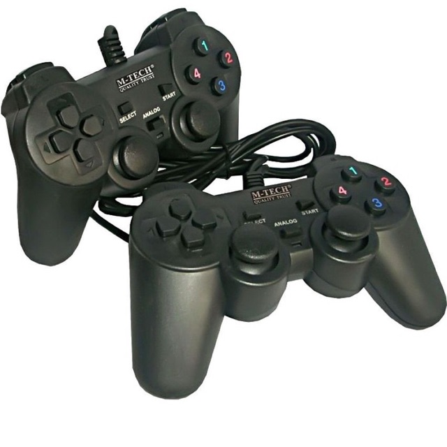 GAMEPAD DOUBLE HITAM GETAR JOYSTICK usb pc laptop