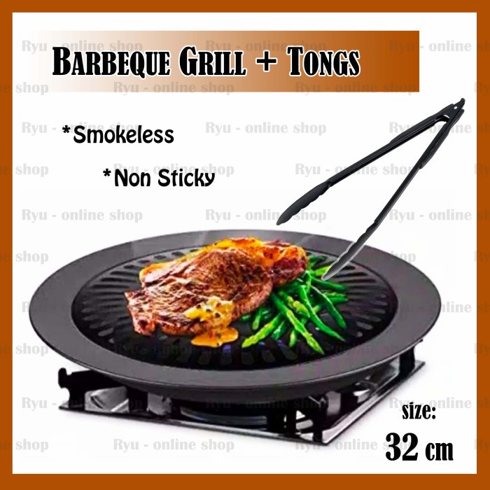 Barbeque Grill 32cm / Anti Lengket / Smokeless