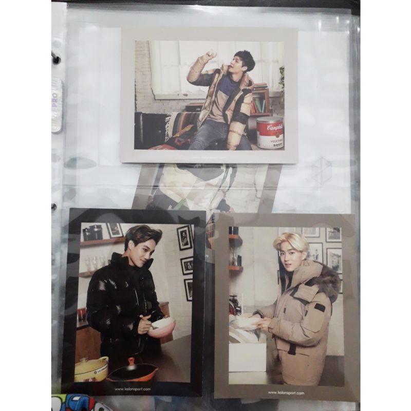 [READY] EXO KOLON SPORT OFFICIAL POSTCARD / POLAROID (chanyeol xiumin suho lay d.o kai)