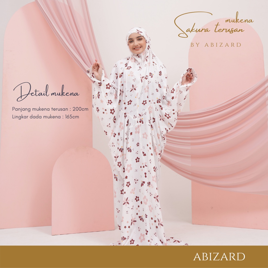 Abizard - Mukena Dewasa Terusan Rayon Traveling Motif Mawar