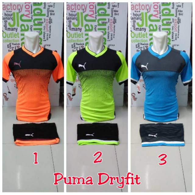 Setelan jersey puma dryfit futsal volly badminton