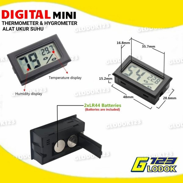 Mini Digital Thermometer Hygrometer Termometer Alat Ukur Kelembabann