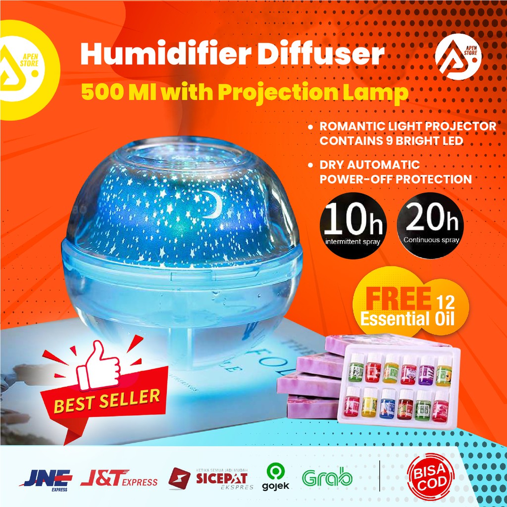 Air Humidifier 500ML Disfuser Diffuser Pengharum Ruangan Aromaterapi Difuser Barang Unik Lucu - H99