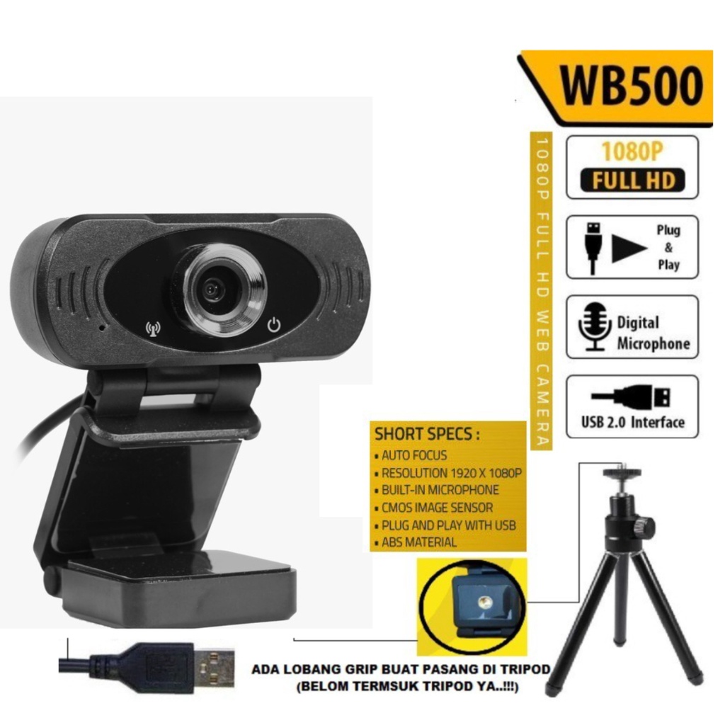 Trend-Webcam M-TECH WB-500 Full HD Resolution 1080P/30fps HD1080p PLUS Tripod