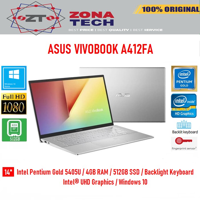 LAPTOP ASUS VIVOBOOK A412FA - INTEL PENTIUM GOLD 5405U