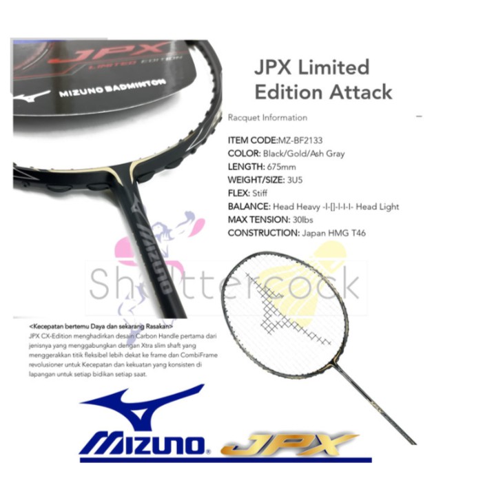 Mizuno JPX Attack Badminton Racket Review Review Mizuno
