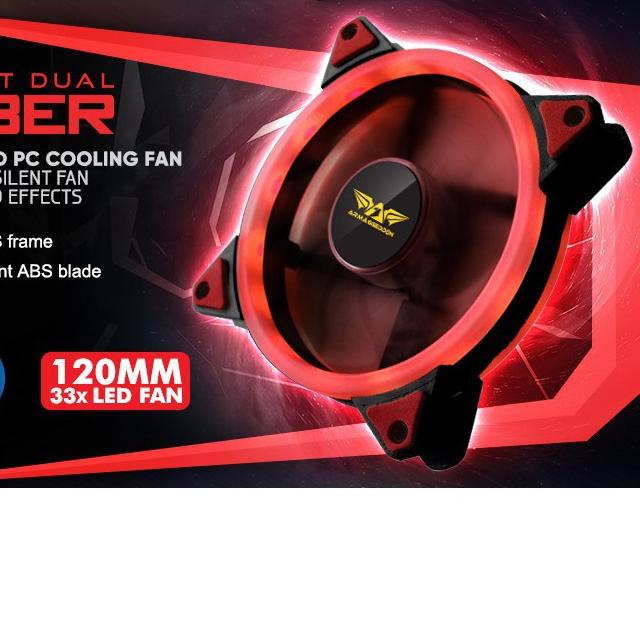 ➢ Cooling Fan PC Armageddon Scarlet Dual Saber For Gaming PC Case (120mm) - Plug And Play ♦
