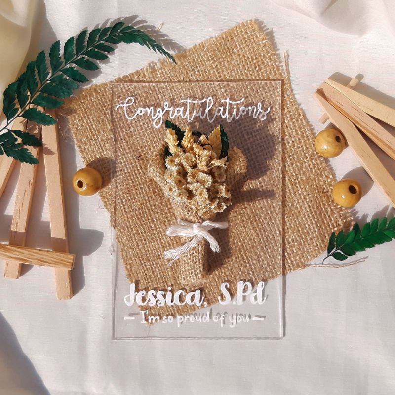 Acrylic Gift Dried Flower / Kado unik