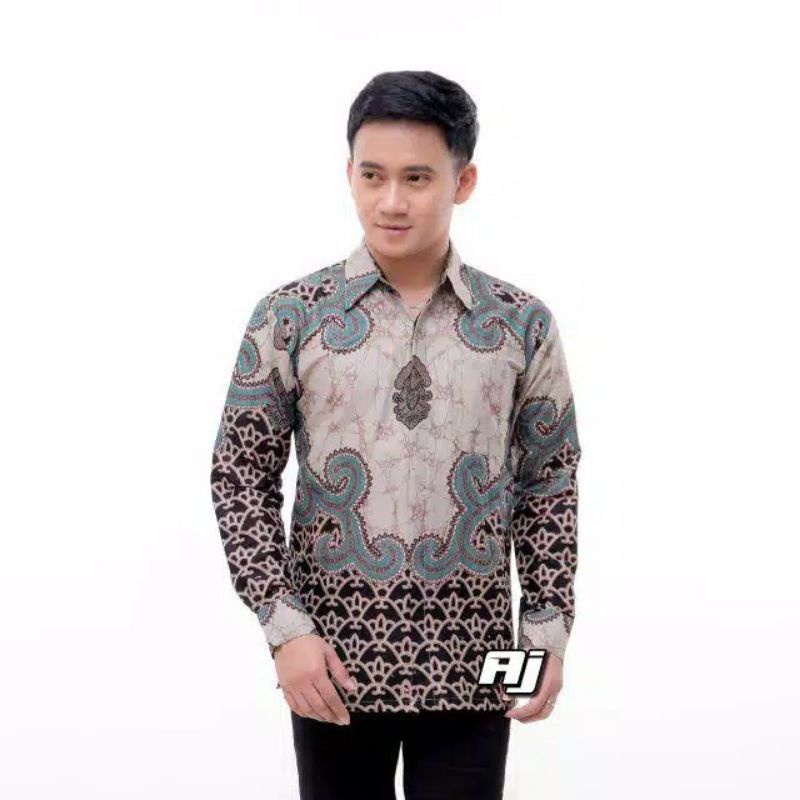 KEMEJA BATIK PRIA LENGAN PANJANG SIZE M L XL XXL  BSWART BatiK HRB026 Kenongo Hem Panjang Padi-Kmj Rafa