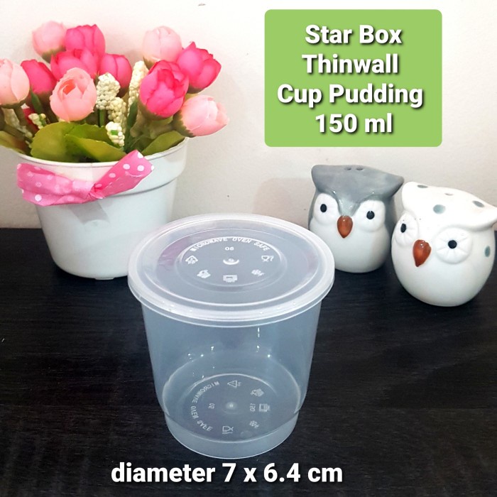 Makankotak- Cup Pudding Plastik 25 Pcs Thinwall Cup 150 Ml -Kotak-Makan.
