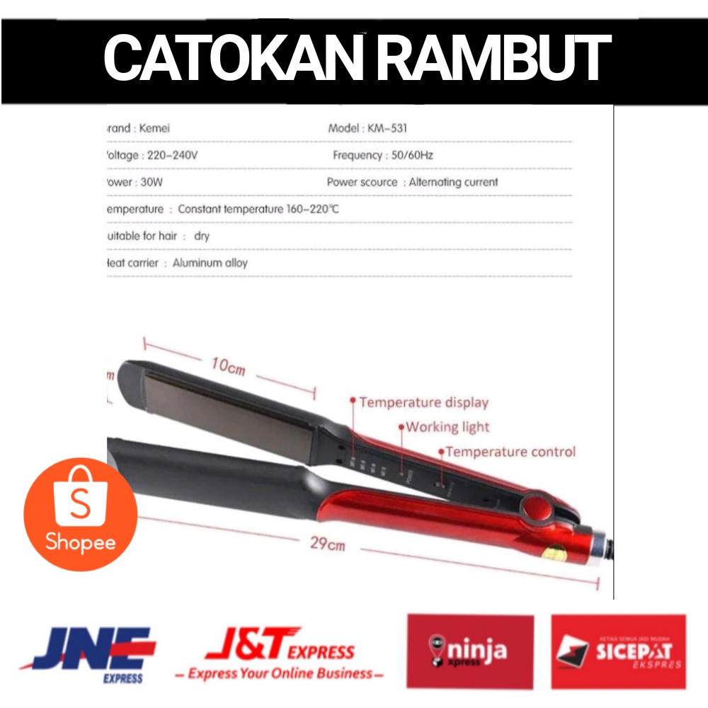 mexxbull promo Catokan KEMEI KM 531 Catok rambut Lurus temperatur suhu ionic KM531 terlariss dan termurah