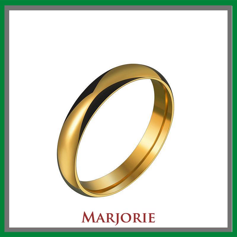 Asli 375 Grade Stainless Steel Couple Ring Titanium Gold Ring Hadiah Hari Valentine-MJD