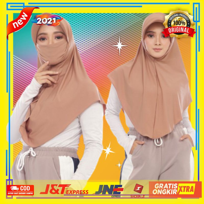 AGEN Hijab Jilbab Kerudung Instan Khimar Topi Masker Syari Atasan Wanita Terbaru Berkualitas