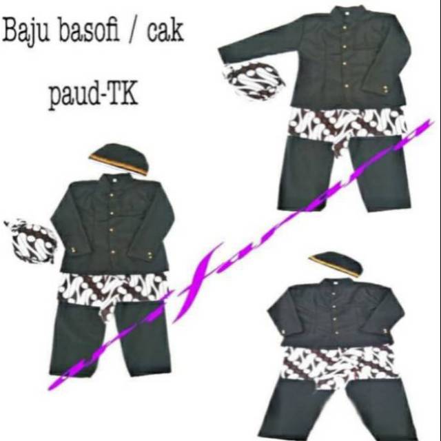 Baju adat jawa basofi /baju CAK untuk anak PAUD/TK