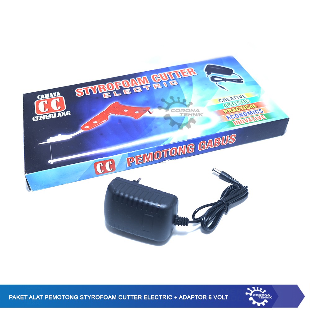 Adaptor 6 Volt + Paket Alat Pemotong Styrofoam Cutter Electric