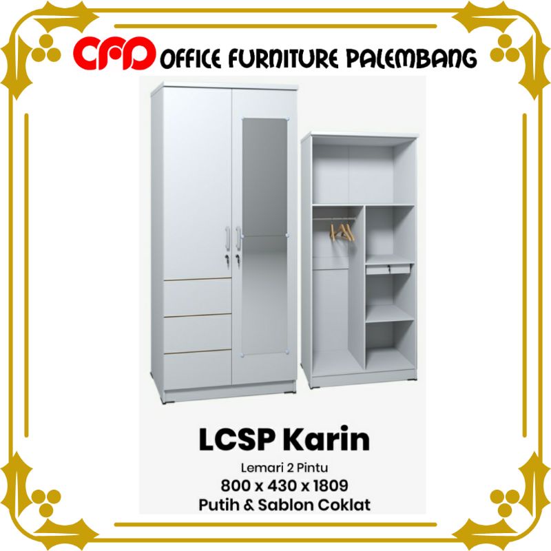 lemari pakaian lemari baju 2 pintu gstar lcsp karin