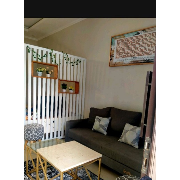 partisi sekat ruangan kayu solid custom