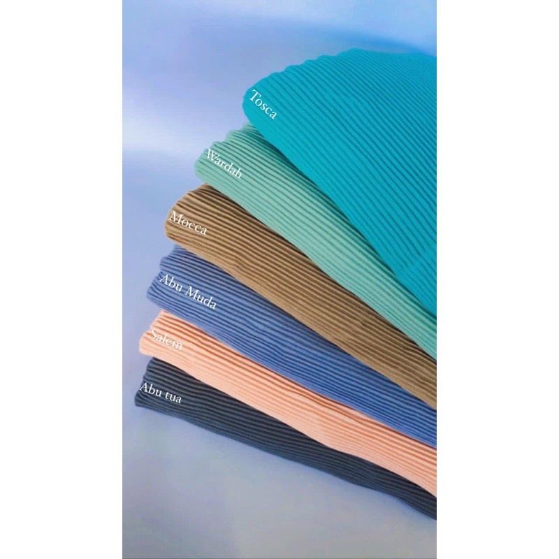 Pashmina Plisket full lidi 180x75 Hijab flisket Pashmina Plisket jilbab pleated shawl kerudung-Plisket mustard