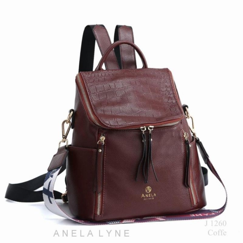 Anela Lyne Backpack Double Zipper 1260 #A017 Tas ransel