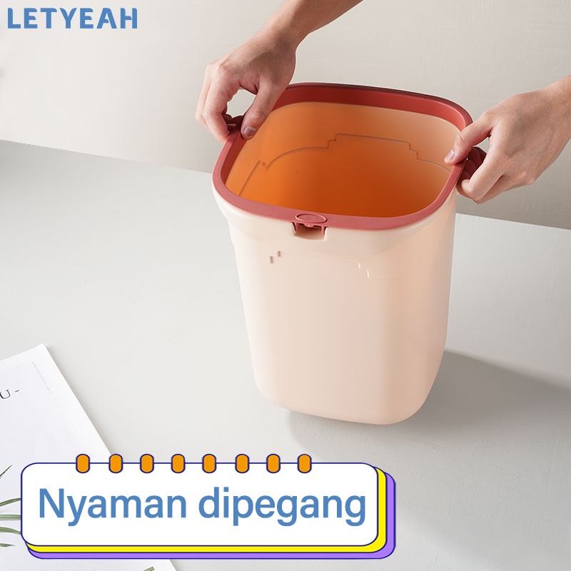 letyeah Tempat sampah minimalis aesthetic / tong sampah ruang tamu kotak sampah dapur trash bin / gratis 1 roll kantong sampah