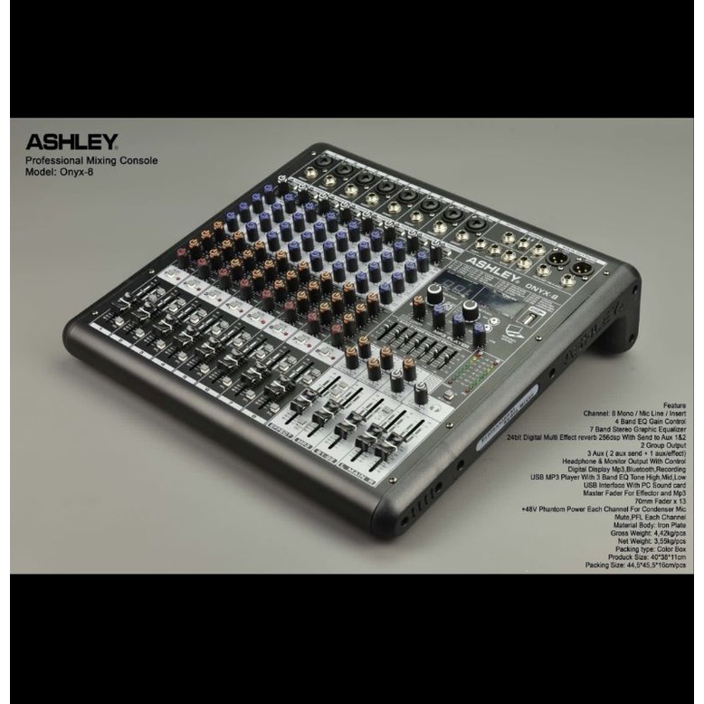 mixer ashley onyx8 onyx 8 8ch usb bluetooth sound card original