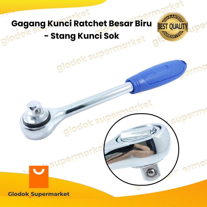 Gagang Kunci Ratchet Besar Biru - Stang Kunci Sok