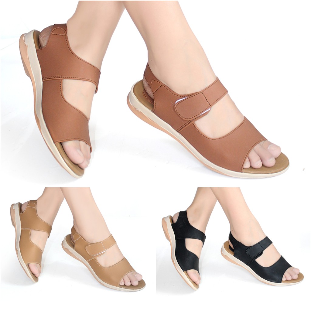  Sandal  Wanita  Tali  Slop Casual  Murah ABE01 Shopee Indonesia