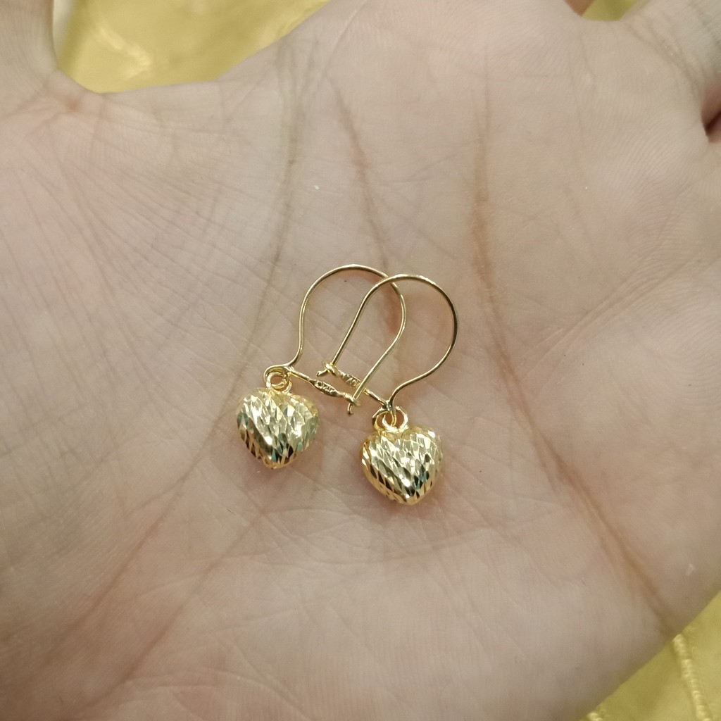 Anting anak dan dewasa emas asli kadar 700 70% 22 1 satu g gr gram gold love ukir