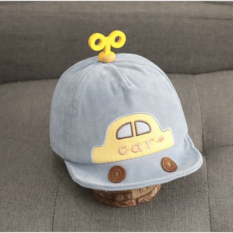 Topi Baseball Anak Laki-laki Hip Hop Motif Mobil Gaya Korea Musim Panas Baby Baseball Cap Hat (car)-New blue