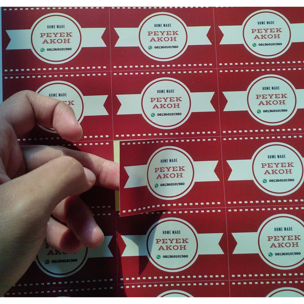 Cetak Stiker Label Kemasan Kromo Cutting Bulat atau Kotak Cocok Unt. Cup Minuman/Makanan-5