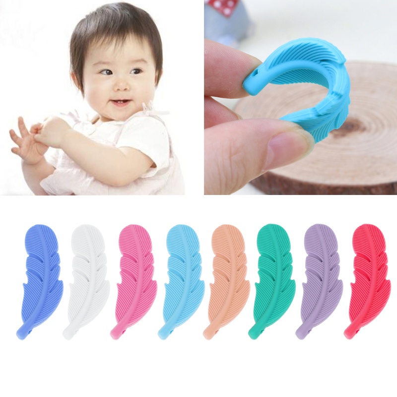 Mary Kalung Teether Bayi Bahan Silikon Dengan Liontin Bulu