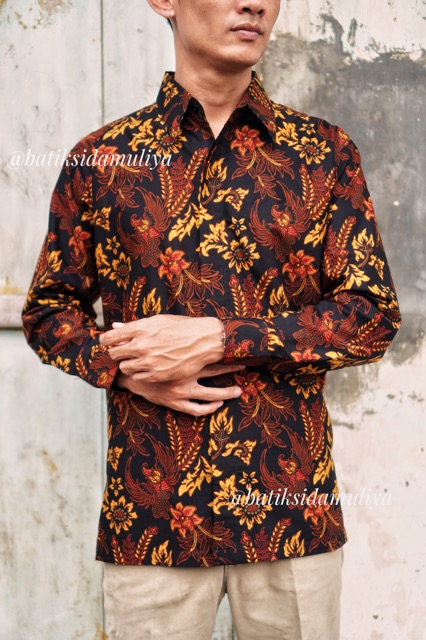 Sidamuliya Batik Kemeja Pria Reguler Fit Premium Daksayini Lengan Panjang