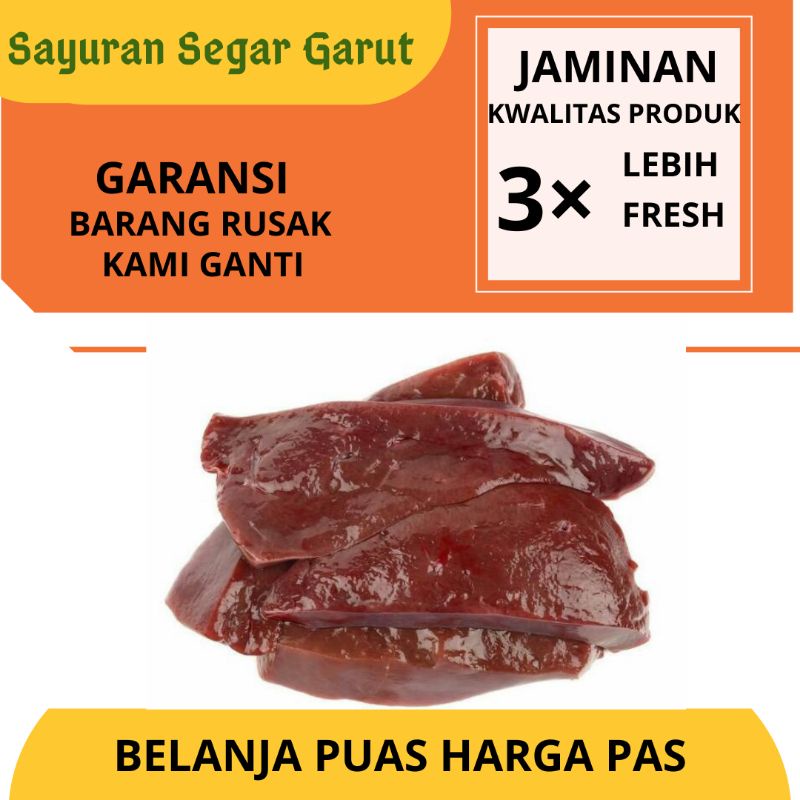 

Hati Sapi Lokal 500gr /Bahan Pkok Segar by Sayuran Segar Garut