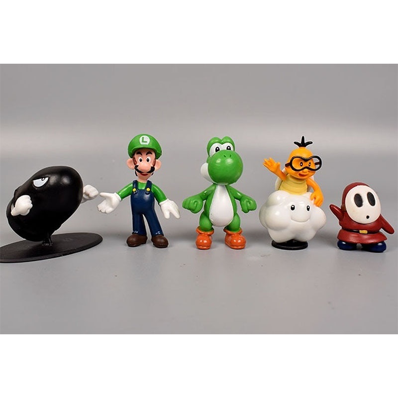 18Pcs/Lot Super Mario Bros PVC Action Figures Toys Yoshi Peach Princess Luigi Shy Guy Odyssey Donkey Kong Model Cartoon Dolls