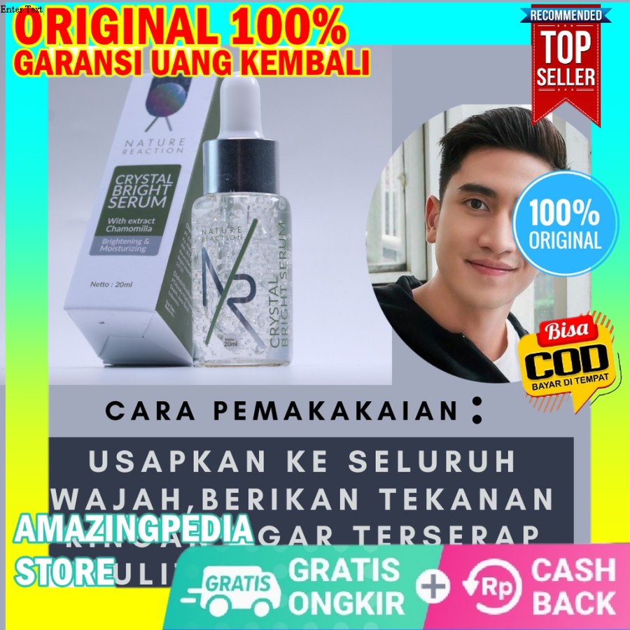 GRATIS ONGKIR /  Serum Nature Reaction Crystal Original Bright and WhiteSerum Pemutih dan Pencerah S