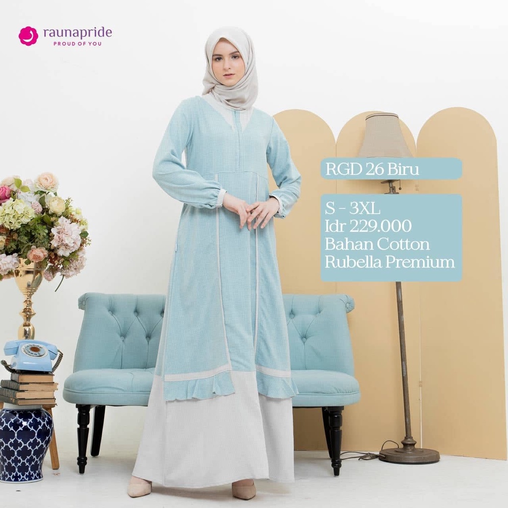 Rauna Couple Gamis / GD -26 Biru / Fashion Muslim