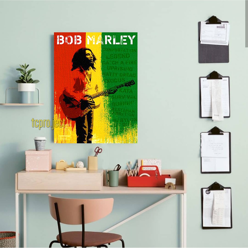 BOB MARLEY REGGAE POSTER - DEKORASI POSTER KAYU HIASAN DINDING