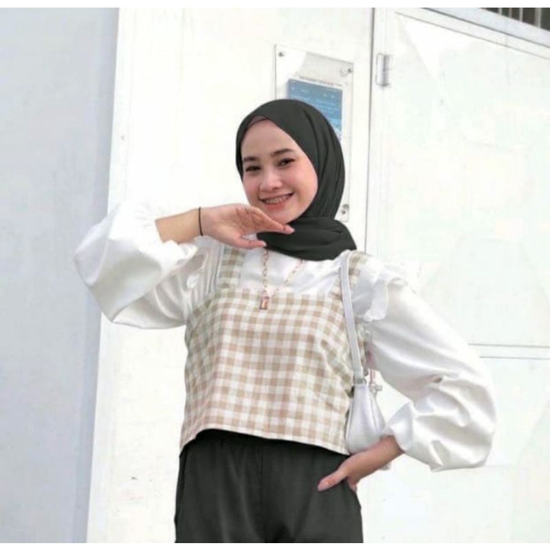 F'shop_tanktop halal/tanktop gingham/tanktop hijab kekinian wanita